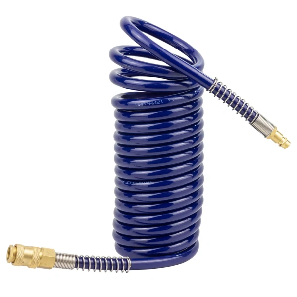 Шланг витой полиуретановый 8 х 12мм х 5м с быстроразъемами