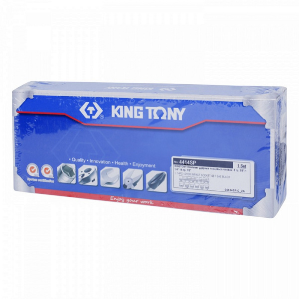 Набор ударных торцевых головок KING TONY 4414SP, 1/2", шестигранные, 3/8"-1&1/4", 14 предметов