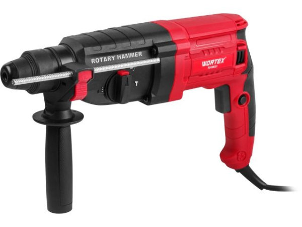 Перфоратор WORTEX RH 2831 в чем. + (2 зубила, 3 сверла) 850 Вт, 3.0 Дж, 3 реж., SDS-plus, Vario-Lock