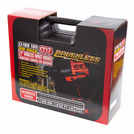 Гайковерт аккумуляторный ударный MIGHTY SEVEN DW-402A (1/2", 1700 НМ, 18 В)