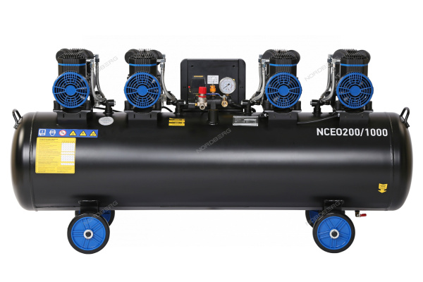 Компрессор безмасляный NORDBERG NCEO200/1000 (380 В, ресивер 200 л, 1000 л/мин)