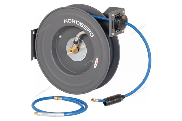 Шланг воздушный на стальной катушке гибридный ПВХ диаметр 08х12 мм 20 м NORDBERG HR0820RPVC