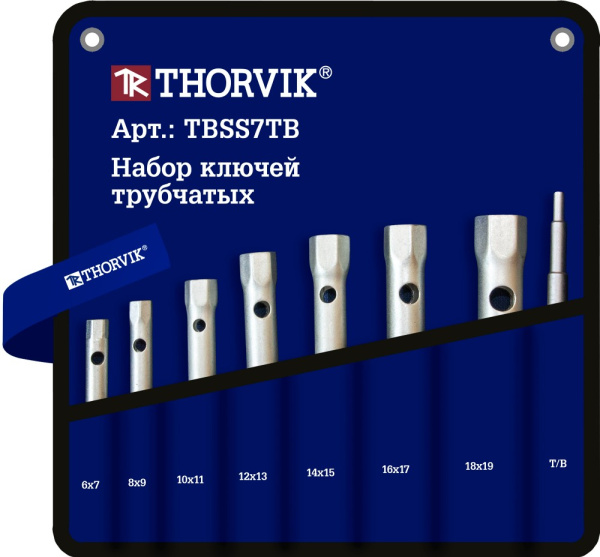 Thorvik TBSS7TB Набор ключей трубчатых в сумке, 6-19 мм, 7 предметов