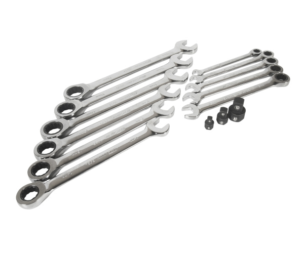 Набор ключей рожково-накидных трещоточных JTC K6141 (14 предметов в кейсе)