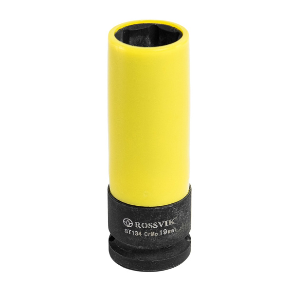 Набор головок ударных глубоких тонкостенных ROSSVIK ST134 (1/2", 17, 19, 21 мм, с цветной пластиковой втулкой)