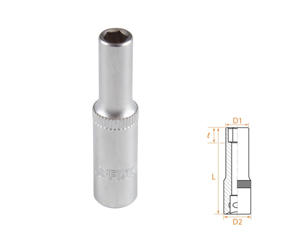 Головка торцевая глубокая шестигранная 1/4" 5,5 мм AFFIX AF00120055