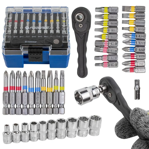 Набор бит и головок с трещоткой 1/4''41 пр.