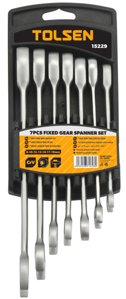 Набор комбинированных трещоточных ключей 8-19 мм 7 предметов TOLSEN TT15229