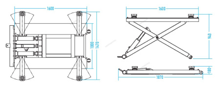 Подъёмник ножничный мобильный, 3 т, 220 В /380 В NORDBERG N634-3