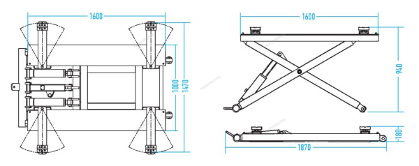Подъёмник ножничный мобильный, 3 т, 220 В /380 В NORDBERG N634-3