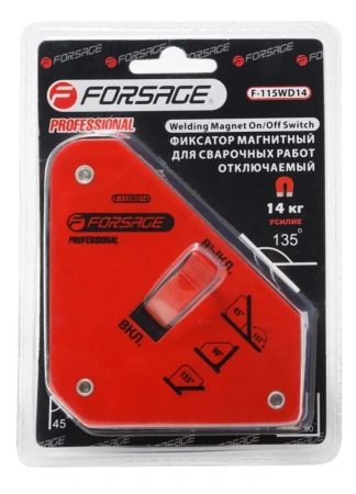Фиксатор магнитный для сварочных работ с кнопкой ''ВКЛ/ВЫКЛ''(14кг, 135гр., 90гр., 45гр.), в блистере