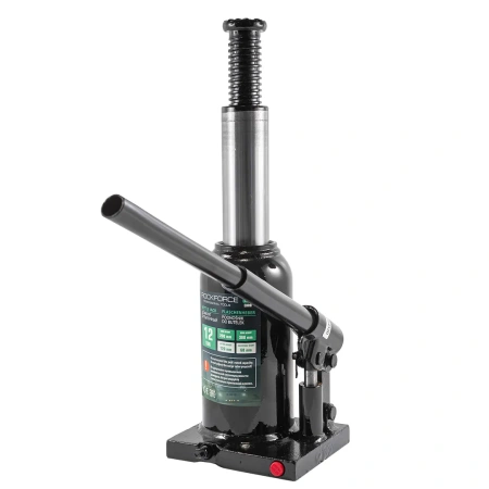 Домкрат бутылочный 12т с клапаном (высота подхвата - 200мм, высота подъема - 380мм, ход штока - 120мм)