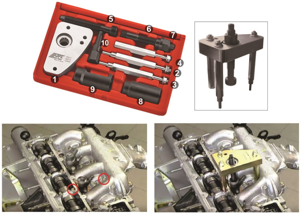 Набор для снятия форсунок типа PSA HDI JTC 4927 (8 предметов в кейсе)