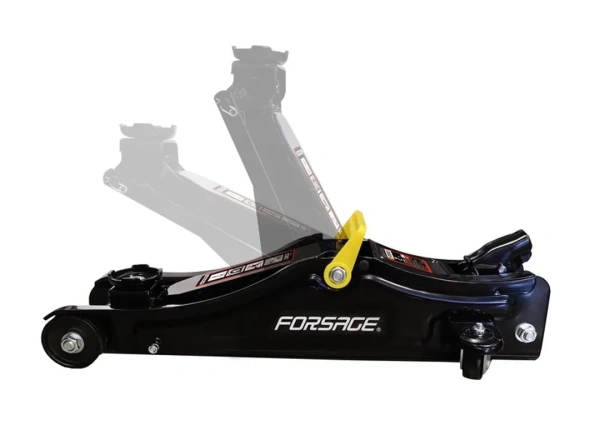 Домкрат подкатной гидравлический низкопрофильный 2т с резиновой накладкой (h min - 80мм, h max - 380мм)