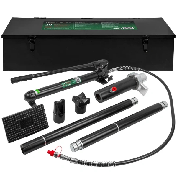 Набор гидравлического оборудования для кузовных работ, 20т,(насос, цилиндр + комплект удлинителей и надставок)