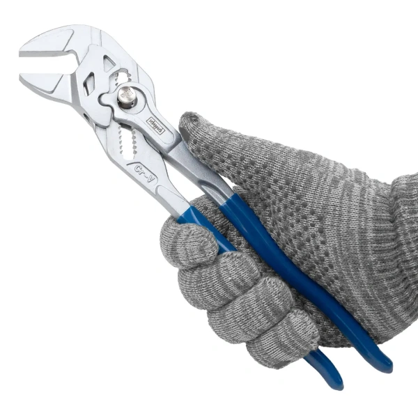 Пассатижи переставные сантехнические с кнопкой фиксации и плоским параллельным захватом Cr-V 250мм, на блистере