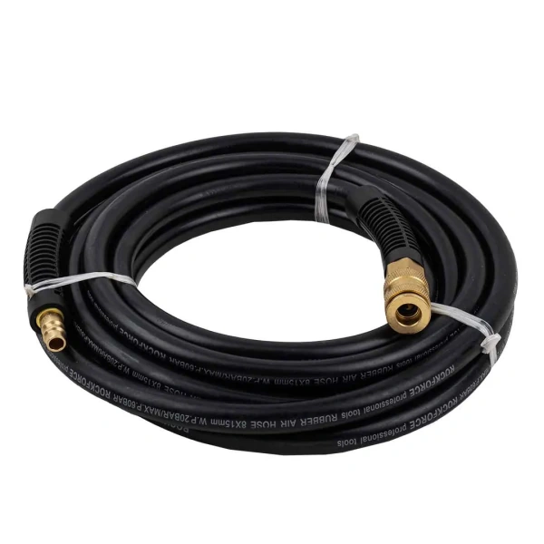 Шланг резиновый воздушный армированный с фитингами 8мм x 15мм x 5м (20-60бар, раб. t от -30 до +70°С)