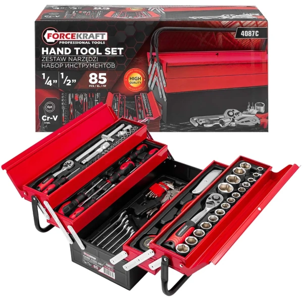 Набор инструментов 85пр. 1/4'', 1/2''(6гр.)