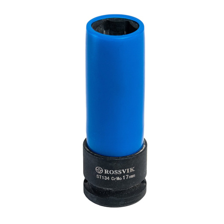 Набор головок ударных глубоких тонкостенных ROSSVIK ST134 (1/2", 17, 19, 21 мм, с цветной пластиковой втулкой)