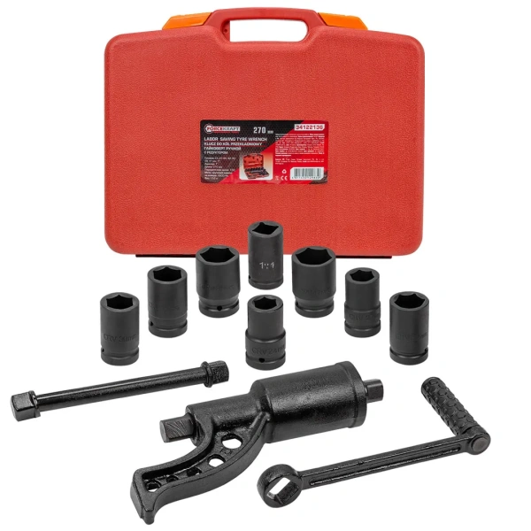 Набор инструмента: гайковерт ручной с редуктором в комплекте с головками