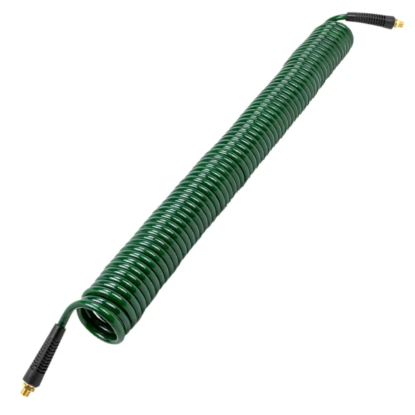 Шланг витой полиуретановый 8мм х 12мм х 15м с резьбовыми наконечниками 1/4''(max давление 15бар, раб. t от -20 до +60°С)