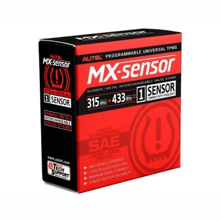 Датчик давления шин TPMS Autel MX-1 433МГц+315МГц, быстрофиксируемый, программируемый, универсальный, серебристыйтый