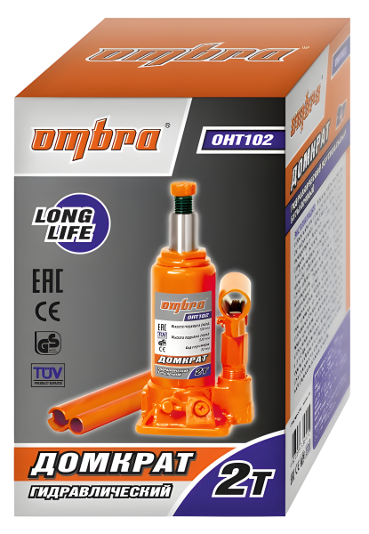 Домкрат гидравлический бутылочный Ombra OHT102 (2т)