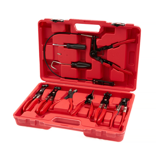 Набор щипцов для демонтажа пружинных хомутов патрубков ROSSVIK ST120 (9 предметов)