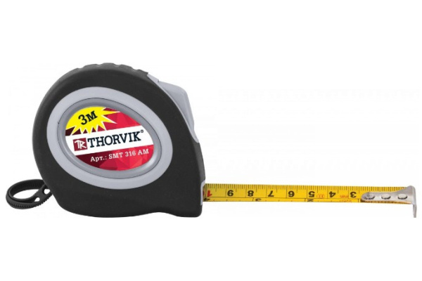 Рулетка с магнитным захватом и автостопом SMT316AM , в обрезиненном корпусе, 3 м