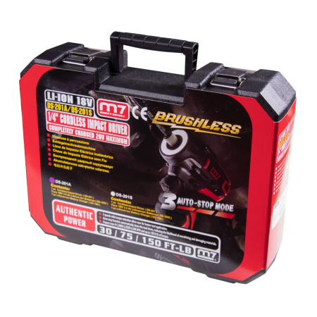 Аккумуляторный шуруповерт MIGHTY SEVEN DS-201AP, 18 В, 4 предмета, кейс, в комплекте набор бит