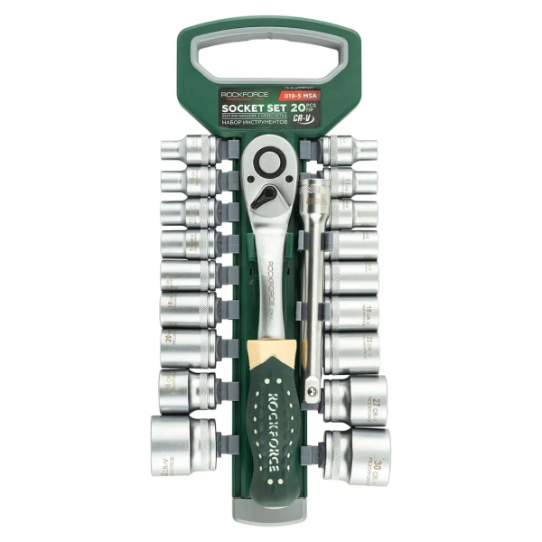 Набор головок с трещоткой в пласт. держателе 20пр. 1/2''(8-32мм, 6-гран.)