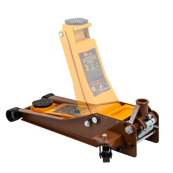 Домкрат подкатной гидравлический двухпоршневой, 3т