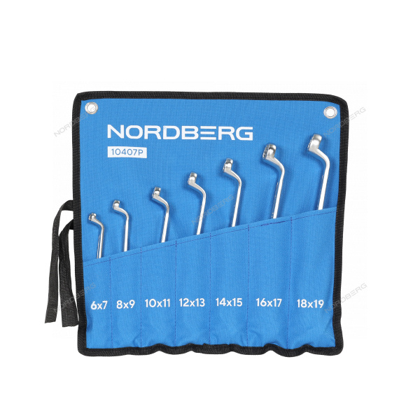 Набор ключей накидных NORDBERG 10407P (7 шт), планшет тетрон