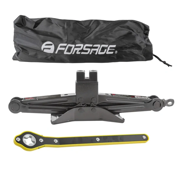 Домкрат механический ''ромб'' 2т с накладкой и трещоточной ручкой-воротком(h min 120мм, h max 415мм),в водоотталкивающем чехле