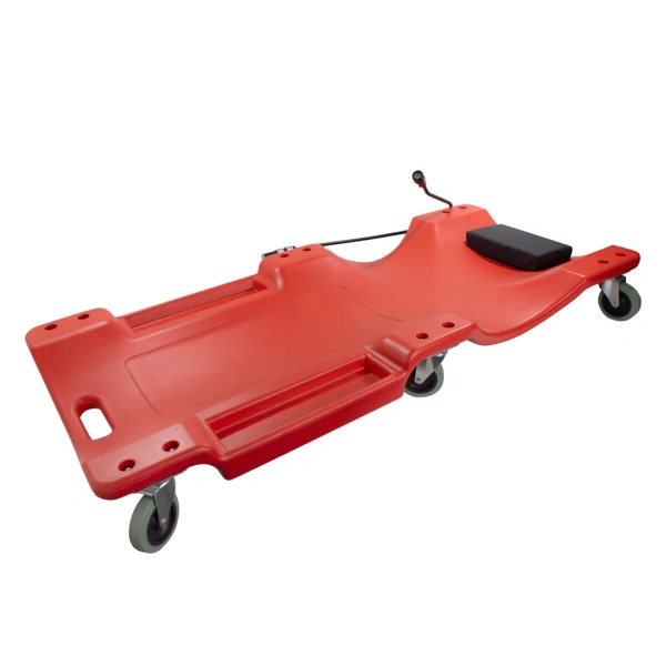 Лежак пластиковый подкатной на 6-ти колесах с фонарем на гибком удлинителе 40''(1050х490х95мм)