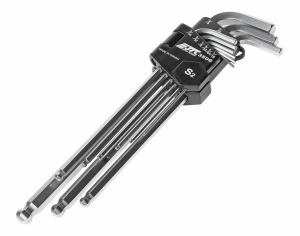 Набор ключей шестигранных удлиненных с шаром JTC 3506 (1/16-3/8", 9 предметов)