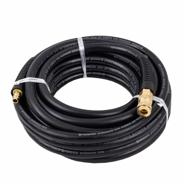 Шланг резиновый воздушный армированный с фитингами 10мм х 17мм х 10м (20-60бар, раб. t от -30 до +70°С)