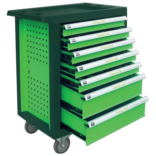 Тележка инструментальная 7-и полочная с набором инструментов 272пр