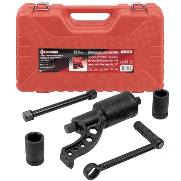 Набор инструмента: гайковерт ручной с редуктором в комплекте с головками