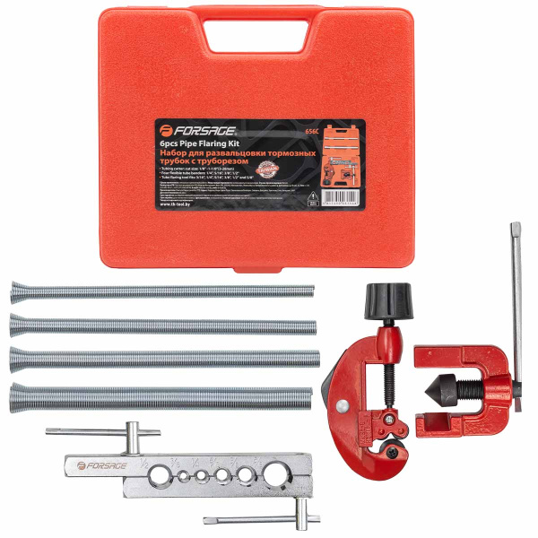 Набор инструментов для развальцовки,гибки и резки трубок 6пр(3/16,1/4,5/16,3/8,1/2,5/8'').в кейсе.