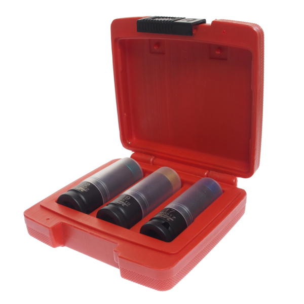 Набор головок ударных для литых дисков JTC 7655A (17-19-22 мм, L=85 мм, 3 предмета в кейсе)