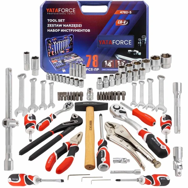 Набор инструментов 78пр. 1/4'', 1/2''(6гр.)