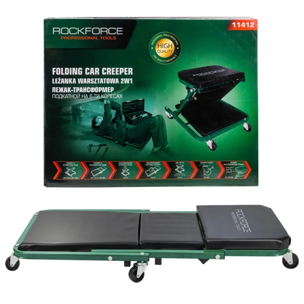 Лежак трансформер подкатной на 6-ти колесах (Стул-лежак)