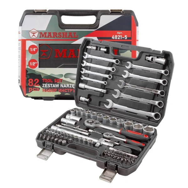 Набор инструментов 82пр. 1/2'', 1/4'' (6гр.) (4-32мм)