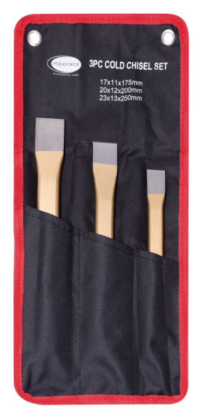 Набор зубил, 3пр.(18х175, 26х200, 29х250мм), на полотне