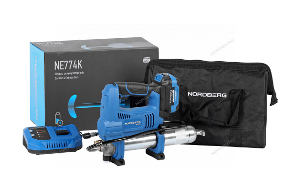 Шприц аккумуляторный для густой смазки NE774K (420 мл)