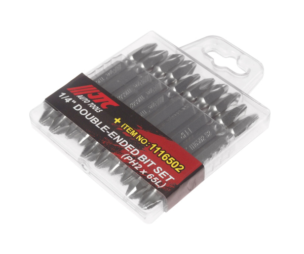 Набор бит PHILIPS PH2 двусторонних удлиненных JTC 1116502 (1/4", 10 предметов в боксе)