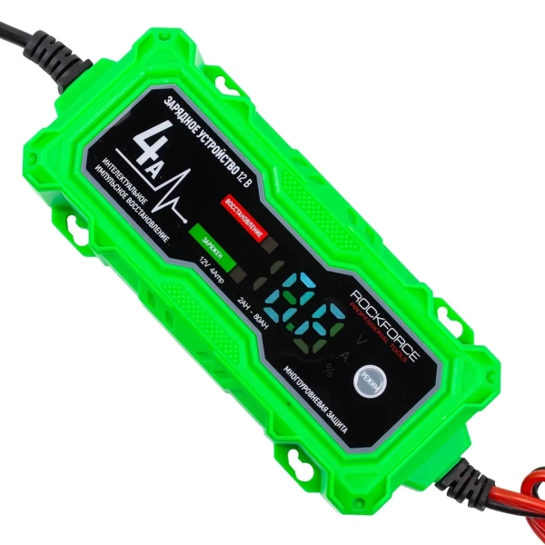 Устройство зарядное импульсное для АКБ с цифровым дисплеем (12В,автостоп,функция восст.-я,защита от превыш.напряж. и короткого замыкания)