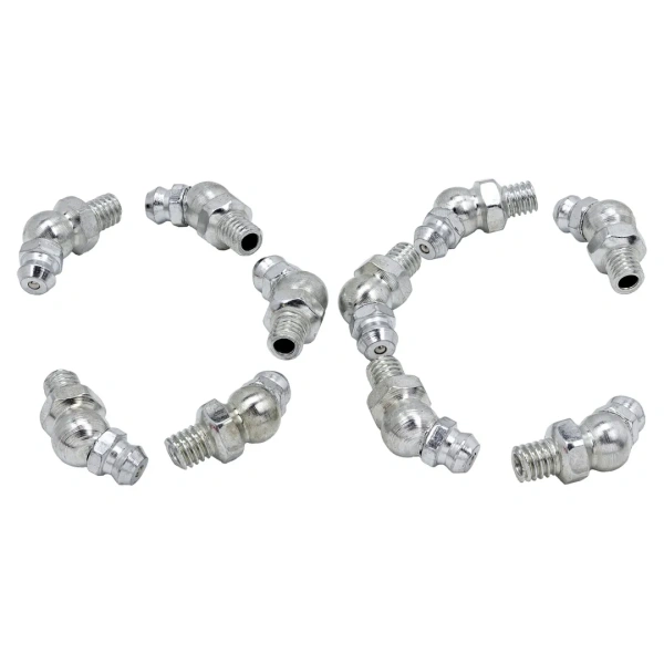 Пресс-масленка 6мм угловая (45град.), комплект 10 шт.