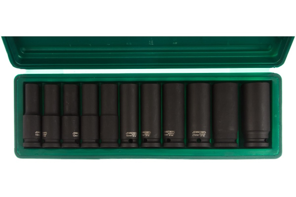 Набор головок торцевых ударных глубоких JONNESWAY S03AD4111S (1/2";DR 10-24 мм, 11 предметов)